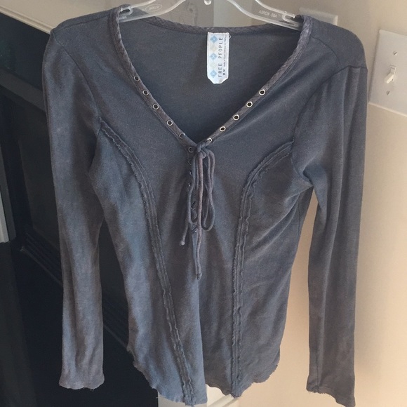 Free People Tops - Free People long sleeve distressed shirt